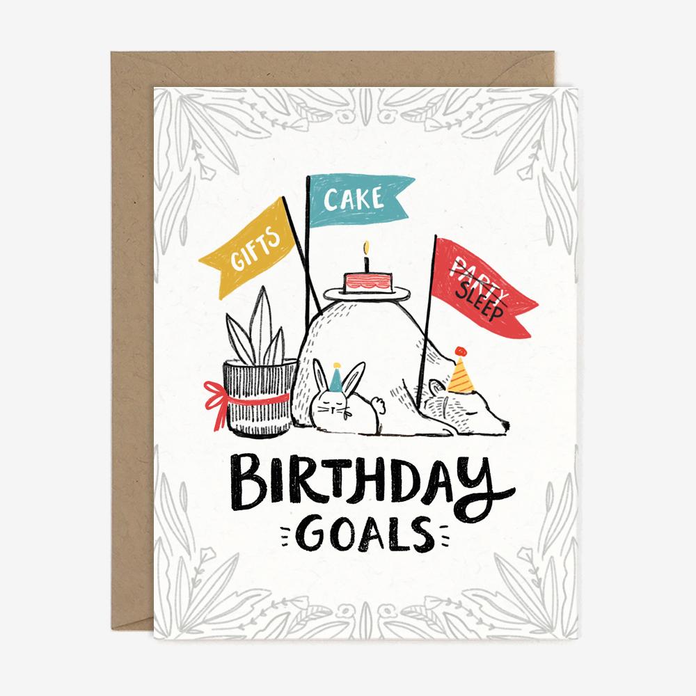 Paper Pony Co. Cards Birthday Goals Card