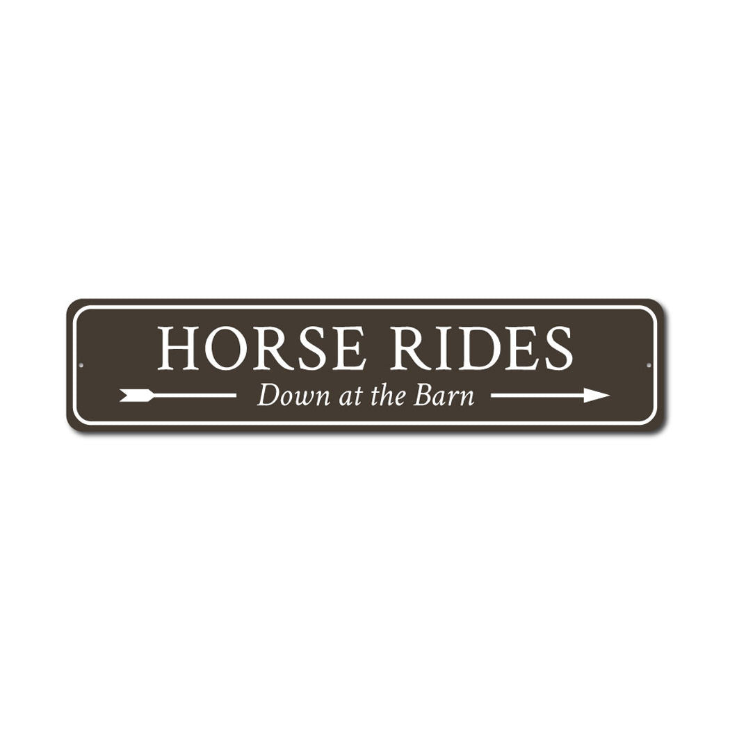 Lizton Sign Shop Horse Rides Aluminum Sign
