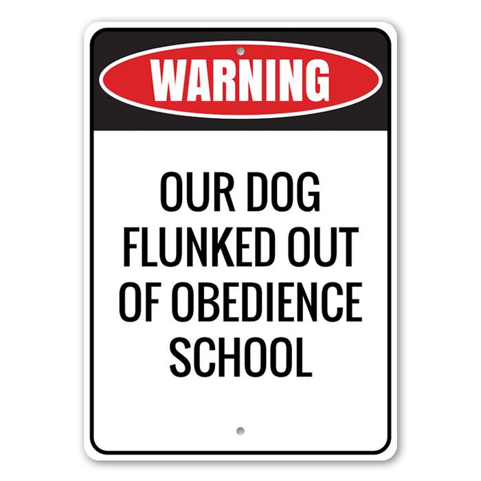 Lizton Sign Shop Obedience School Aluminum Sign