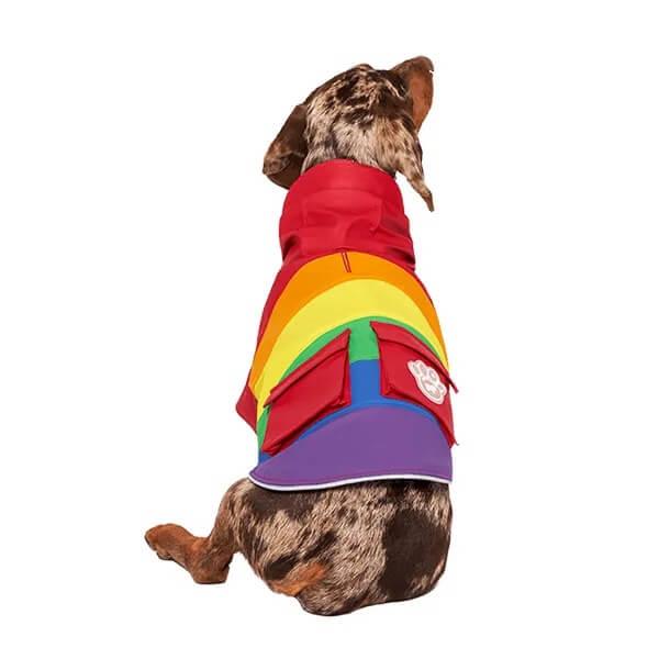 Canada Pooch Torrential Tracker Raincoat Rainbow