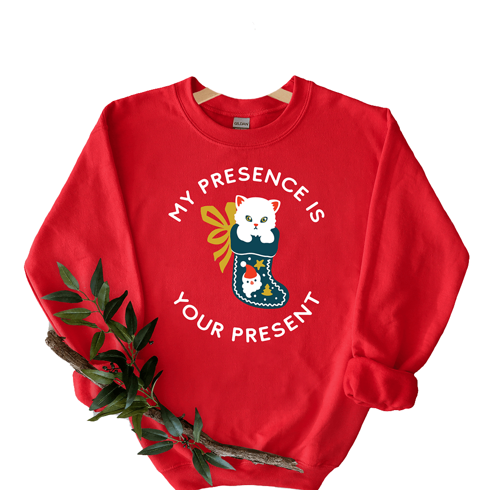 Fun Club Holiday Sweatshirt My Presence is Your Present