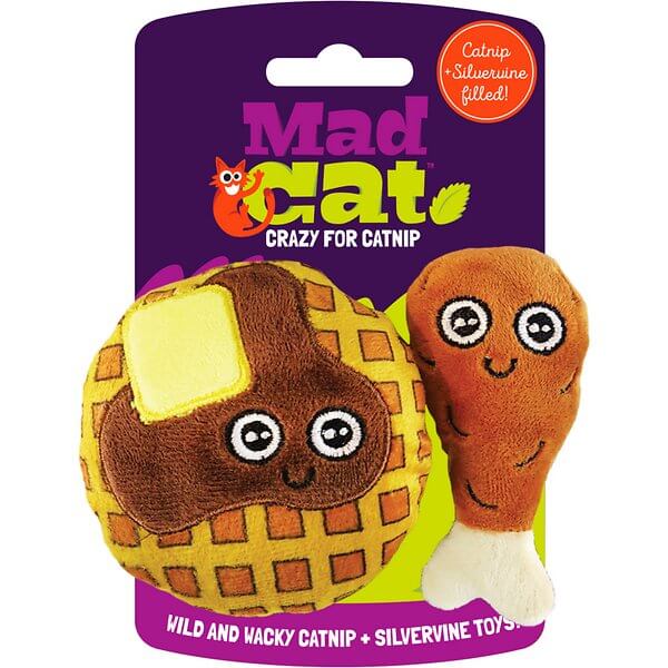 Mad Cat Chicken and Waffles Cat Toy with Catnip & Silvervine
