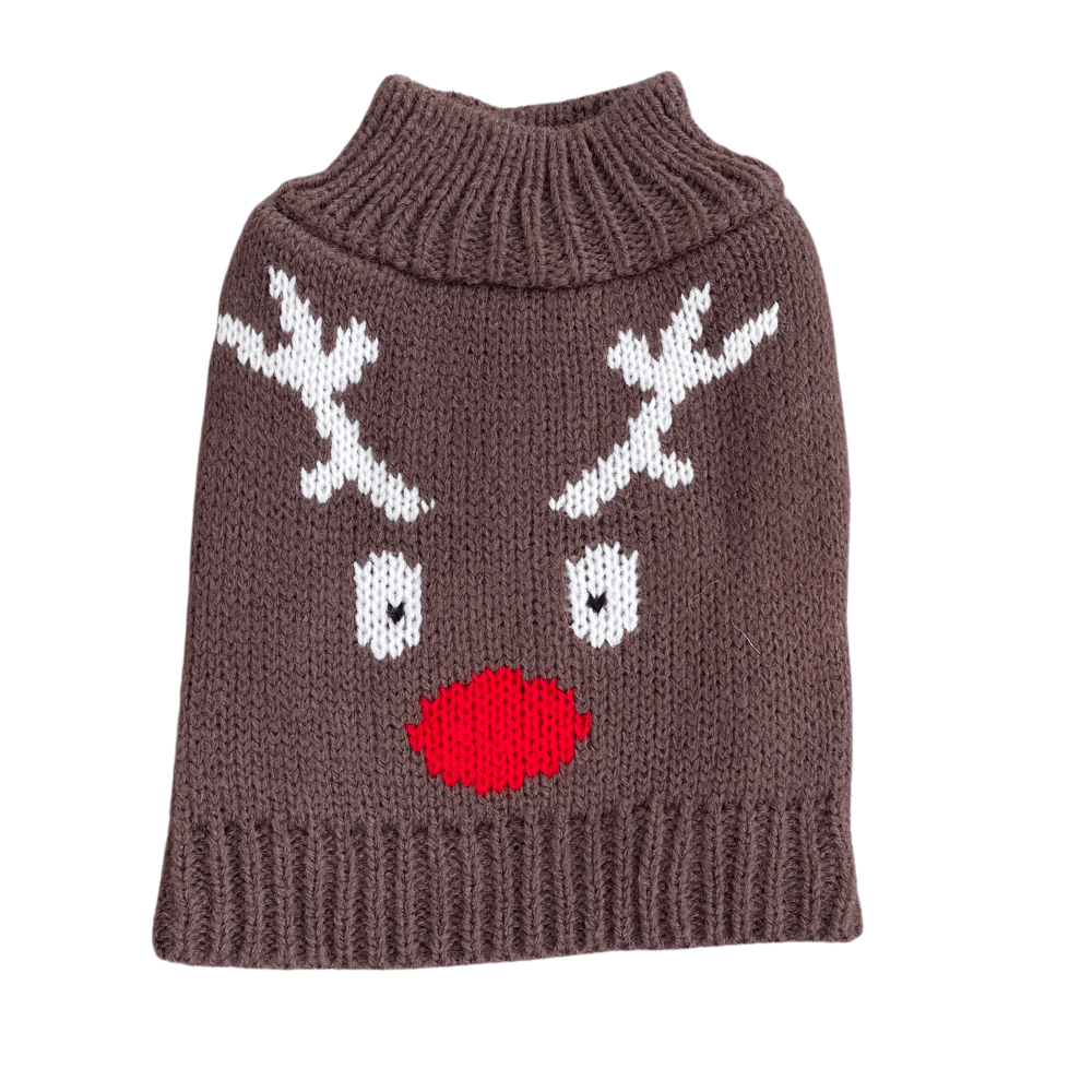 Midlee Reindeer Face Dog Sweater