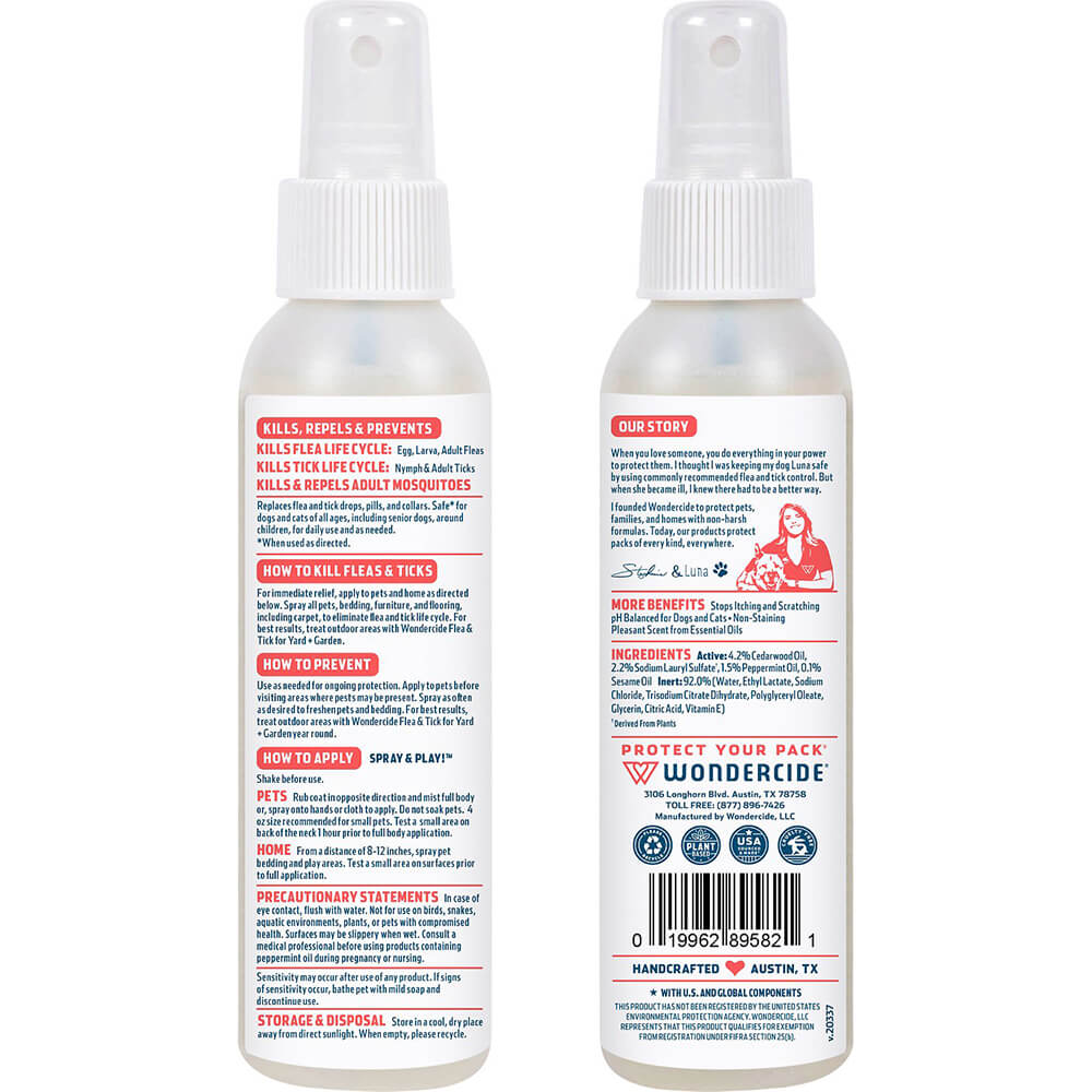 Wondercide Flea, Tick & Mosquito Spray for Pets + Home, Peppermint