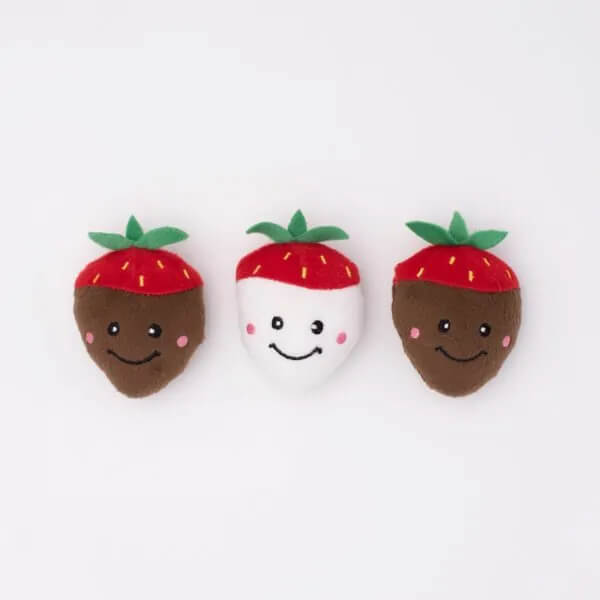 Zippy Paws 3-Pack Valentines Day Chocolate Covered Strawberries